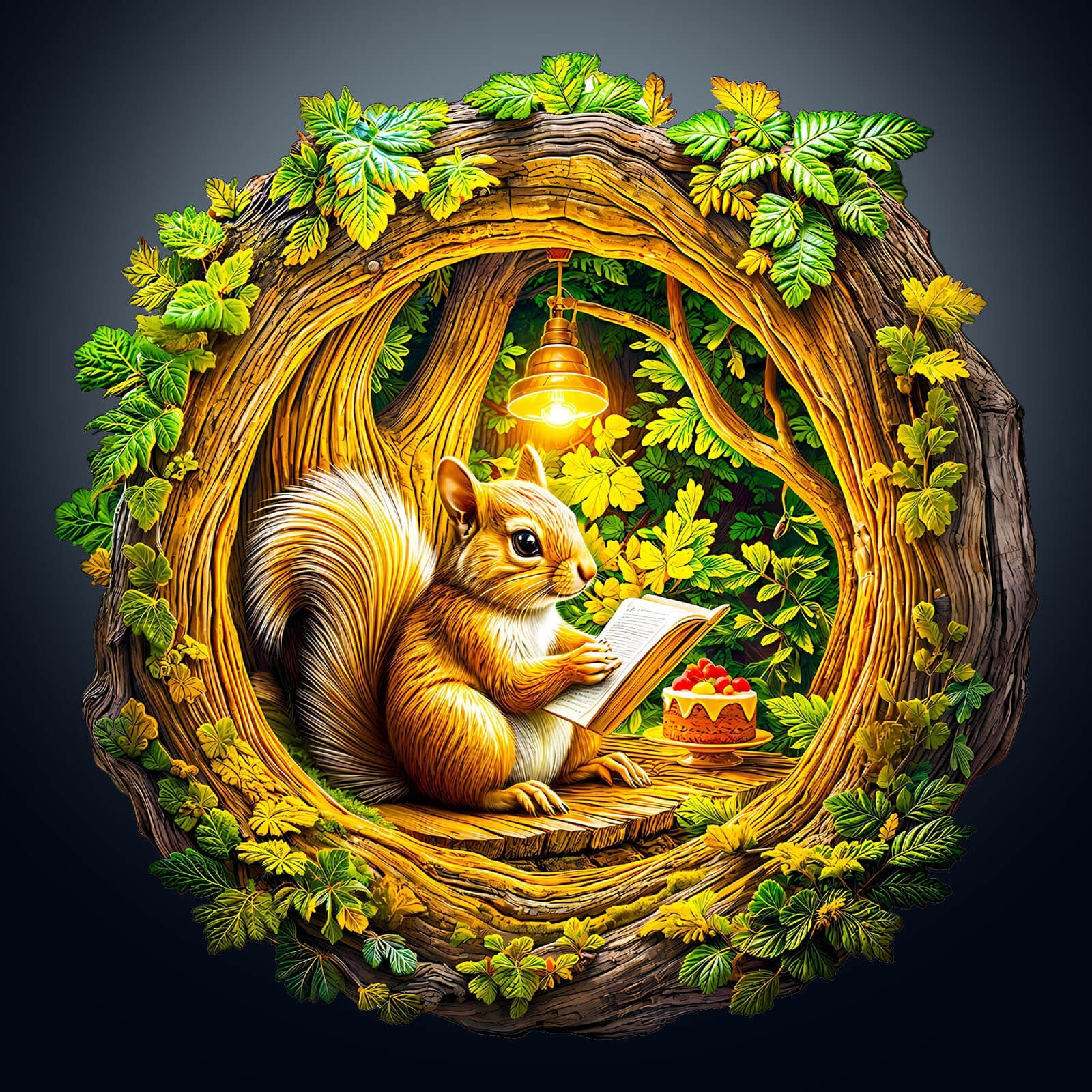 3D Squirrel in The Cave-2 Wooden Jigsaw Puzzle