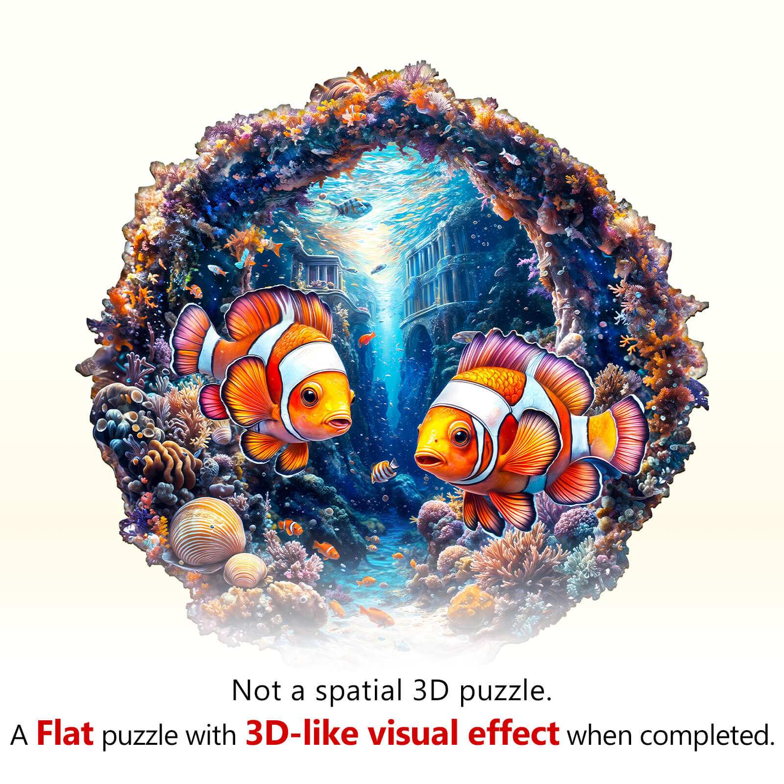 Clownfish Journey Wooden Jigsaw Puzzle