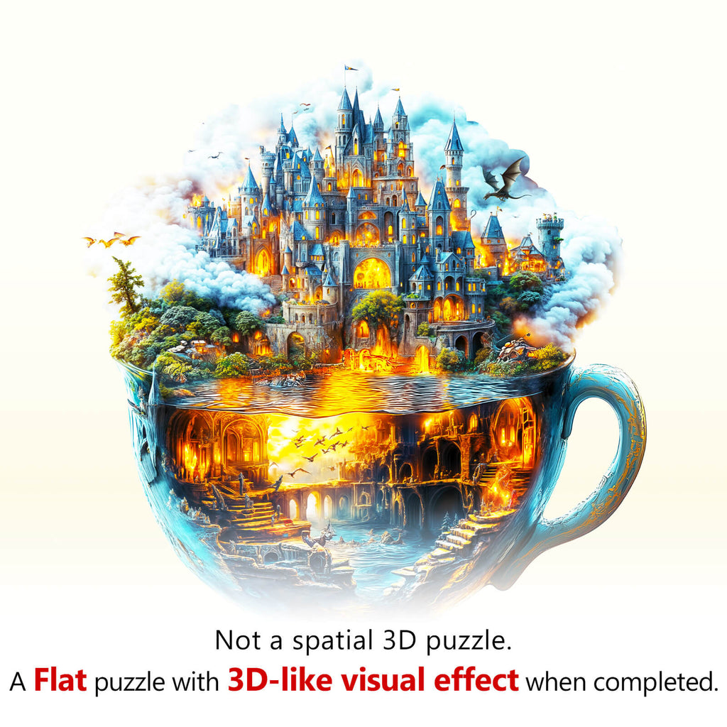 Magic cup-1 Wooden Jigsaw Puzzle