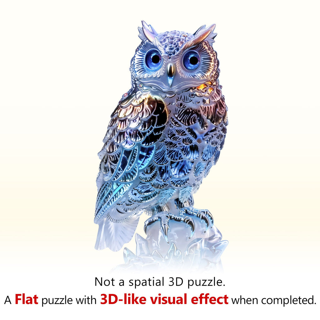 Neon Owl Wooden Jigsaw Puzzle