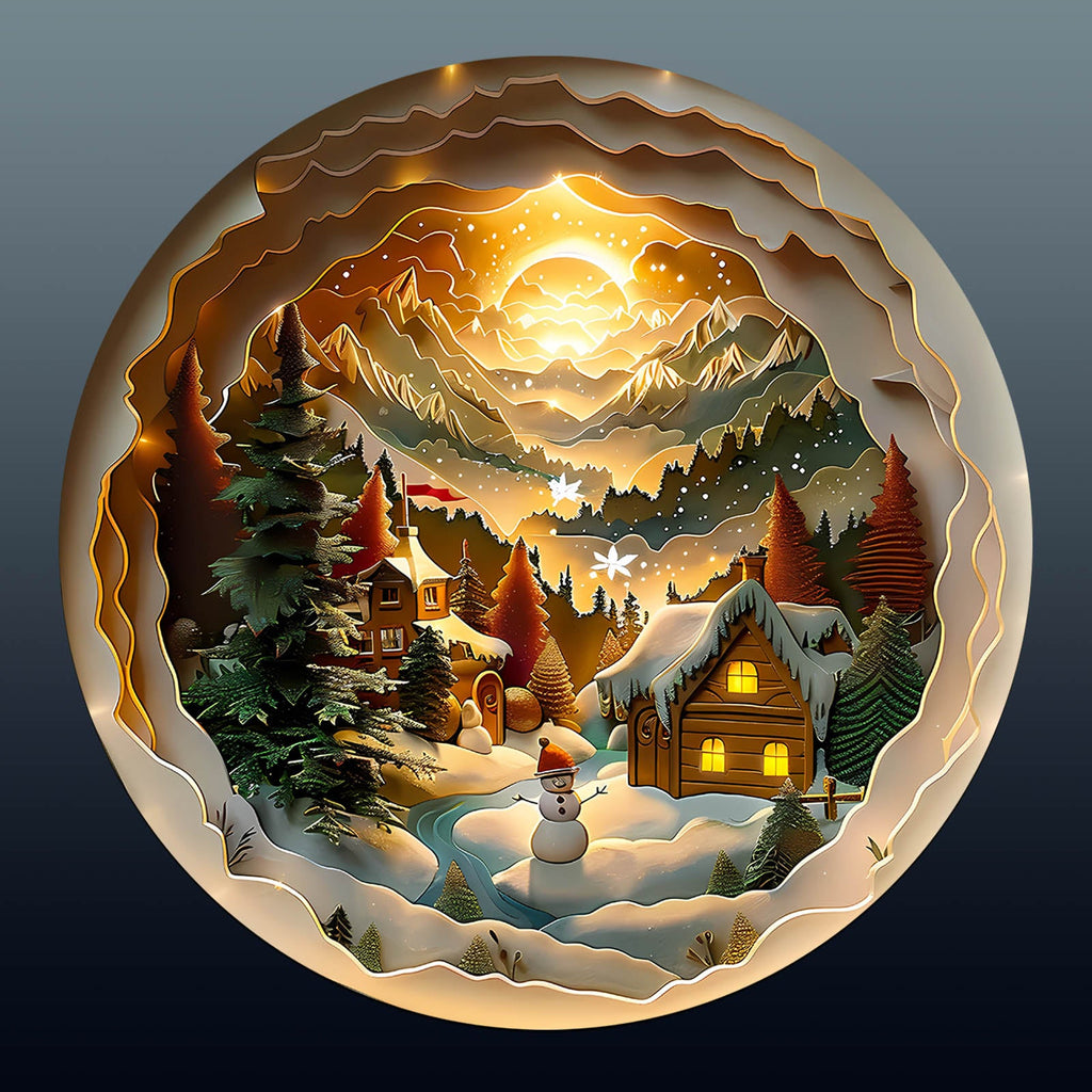 3D Christmas Village-2 Wooden Jigsaw Puzzle