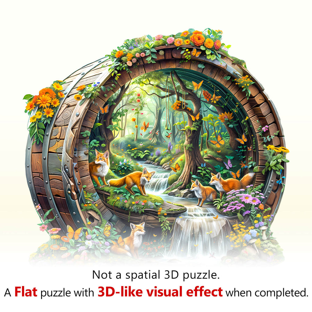Happy foxes-1 Wooden Jigsaw Puzzle