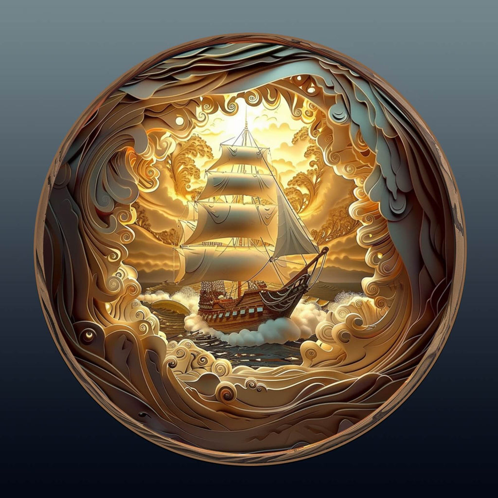 3D Sailing-1 Wooden Jigsaw Puzzle