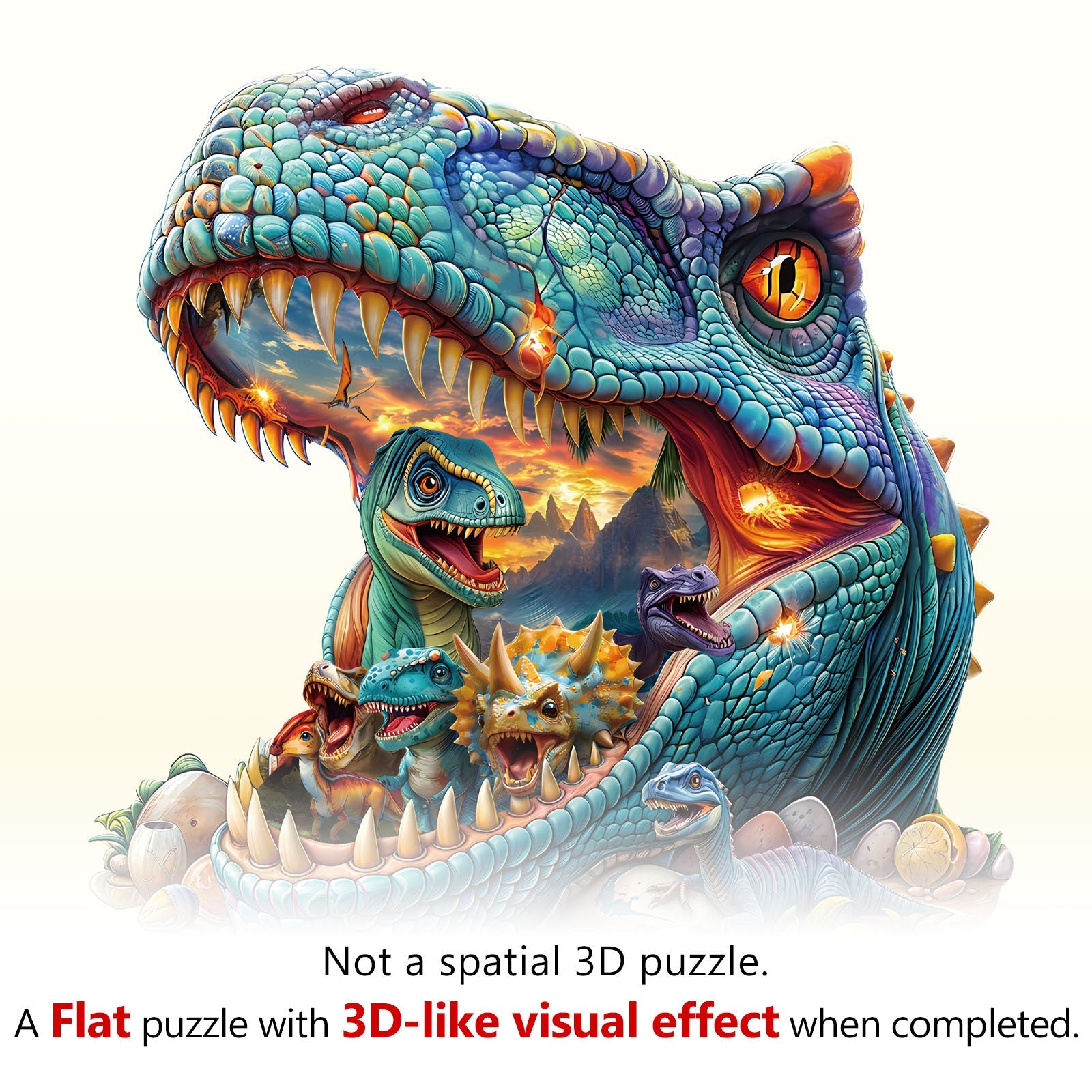 Fantasy Dinosaurs-2 Wooden Jigsaw Puzzle