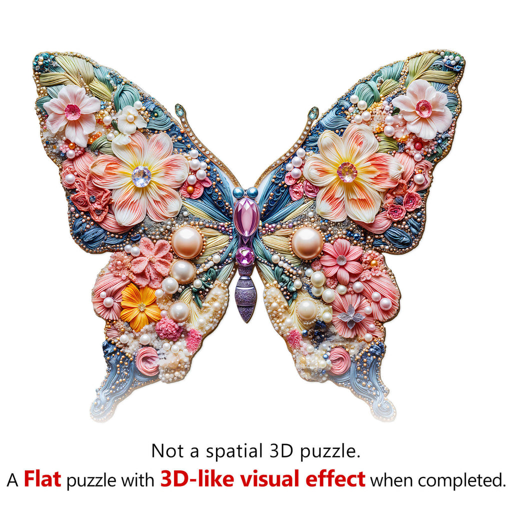 Jewelry Butterfly Wooden Jigsaw Puzzle