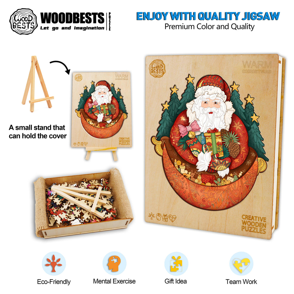 Warm Christmas Wooden Jigsaw Puzzle
