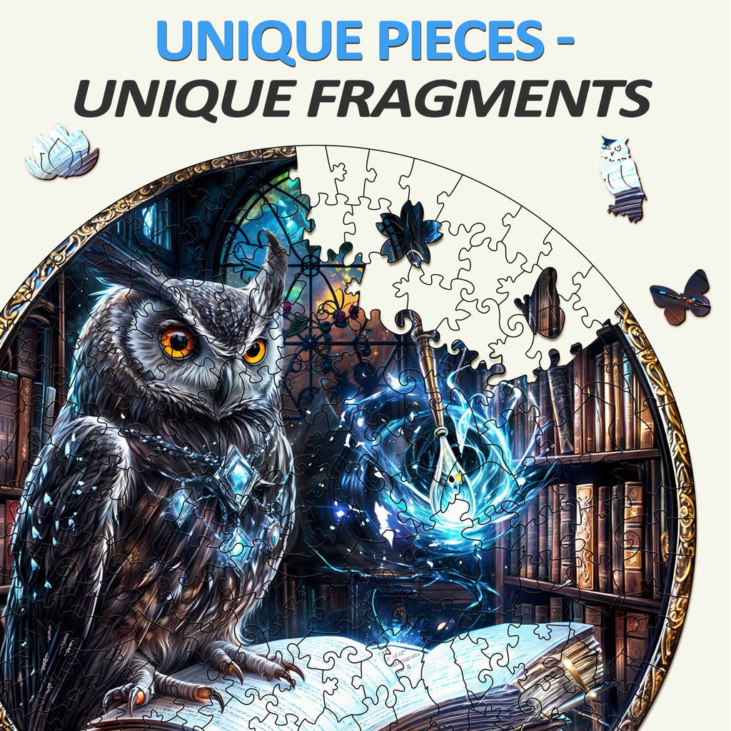 Library Owl Wooden Jigsaw Puzzle