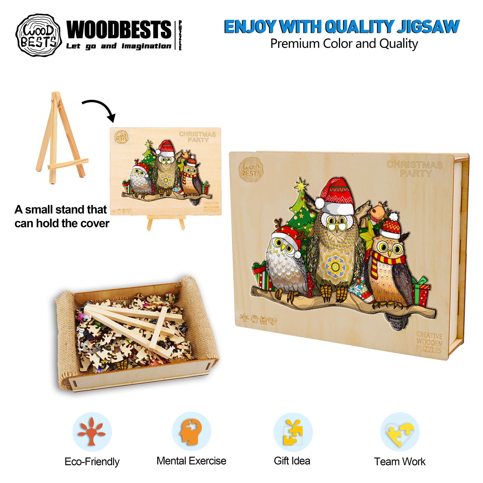 Christmas Party Wooden Jigsaw Puzzle