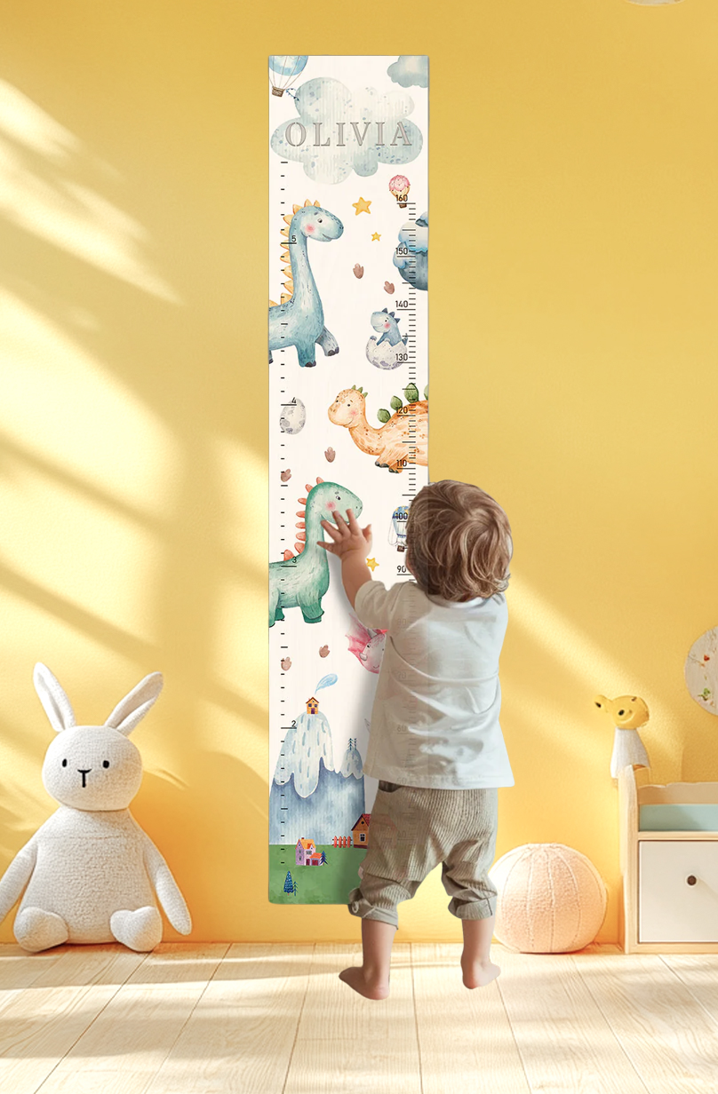 Personalized Wooden Dinosaur Growth Chart Height Ruler