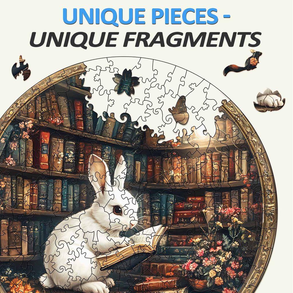 Magic Library Rabbit Wooden Jigsaw Puzzle