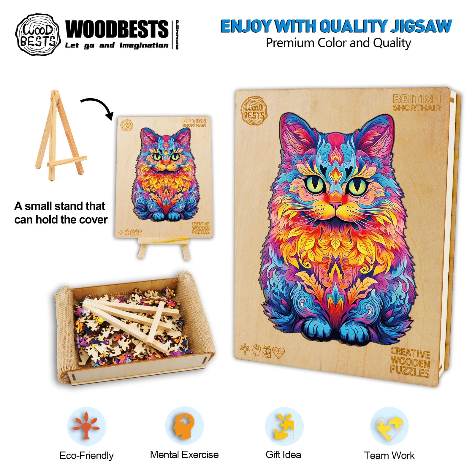 British Short Hair Wooden Jigsaw Puzzle