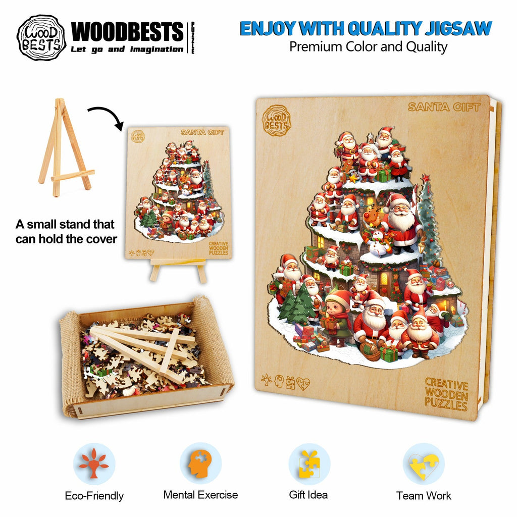 Santa Gift Wooden Jigsaw Puzzle