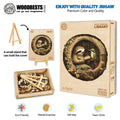 Zoological Library wooden jigsaw puzzle with vibrant colors, promoting focus and teamwork in a creative design.