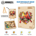Sweet Cardinal wooden jigsaw puzzle featuring vibrant colors, eco-friendly materials, great for mental exercise and teamwork.
