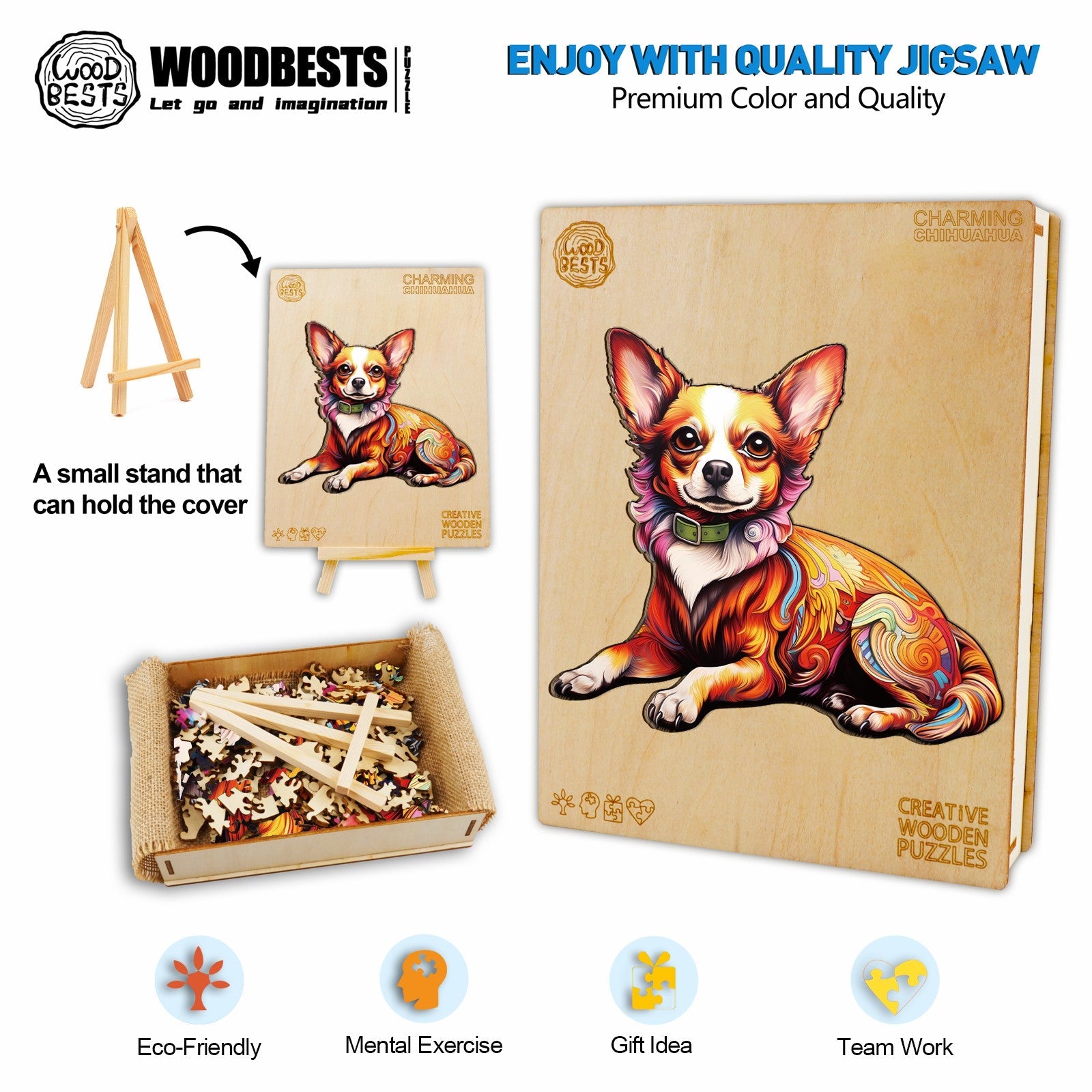 Charming Chihuahua Wooden Jigsaw Puzzle