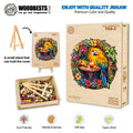 The Parrot's Tea-2 Wooden Jigsaw Puzzle for focused mind games, featuring a colorful parrot design and eco-friendly materials.
