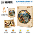 Majestic Bear Wooden Jigsaw Puzzle with scenic bear art, eco-friendly materials, and ideal for mental exercise and teamwork.