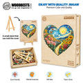 Heart-shaped Garden wooden jigsaw puzzle, eco-friendly, mental exercise, perfect gift for family and friends.