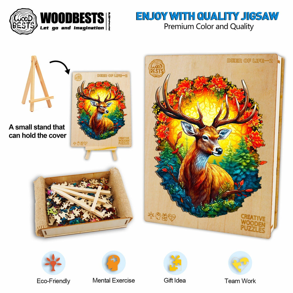 Deer Of Life-2 Wooden Jigsaw Puzzle