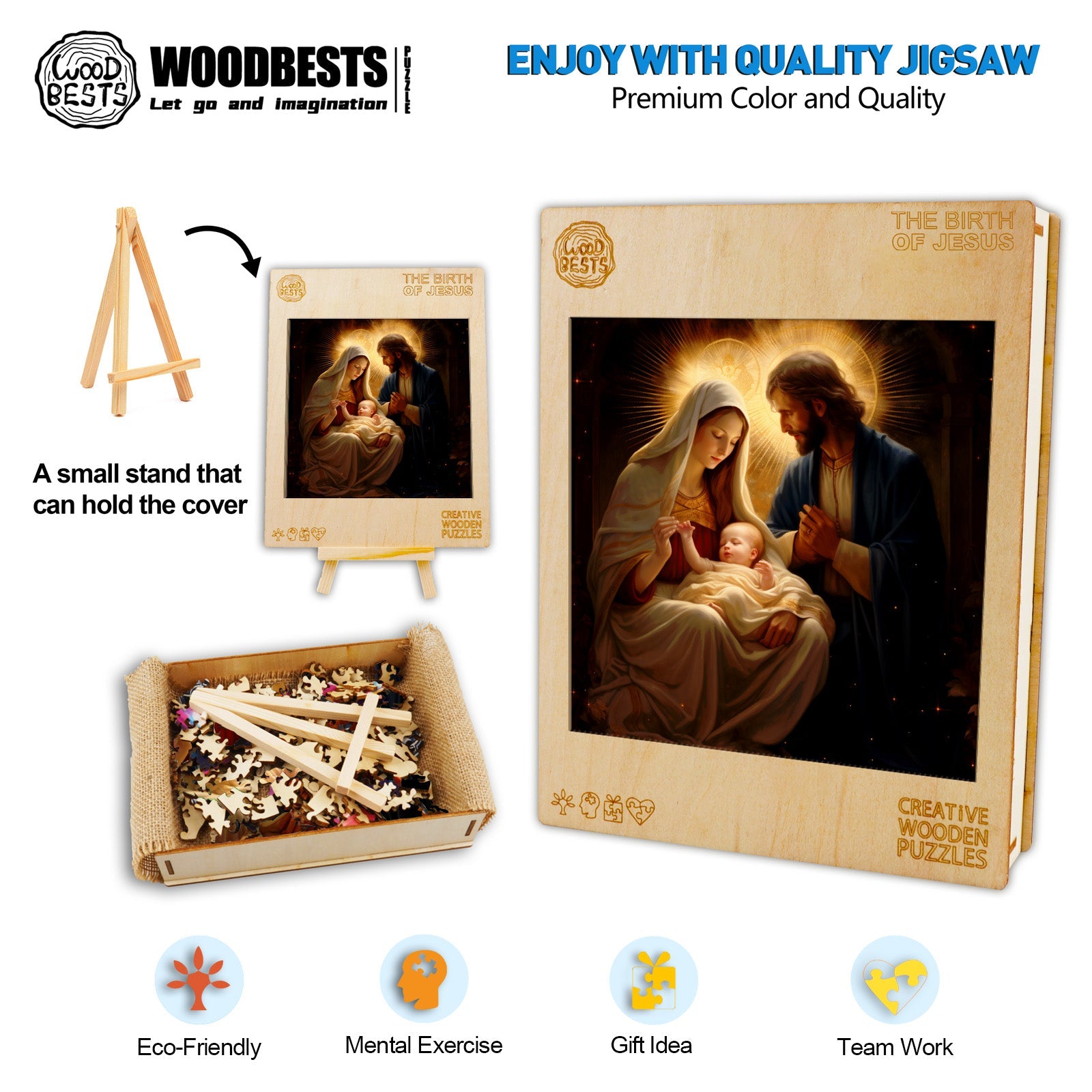 The Birth of Jesus Wooden Jigsaw Puzzle