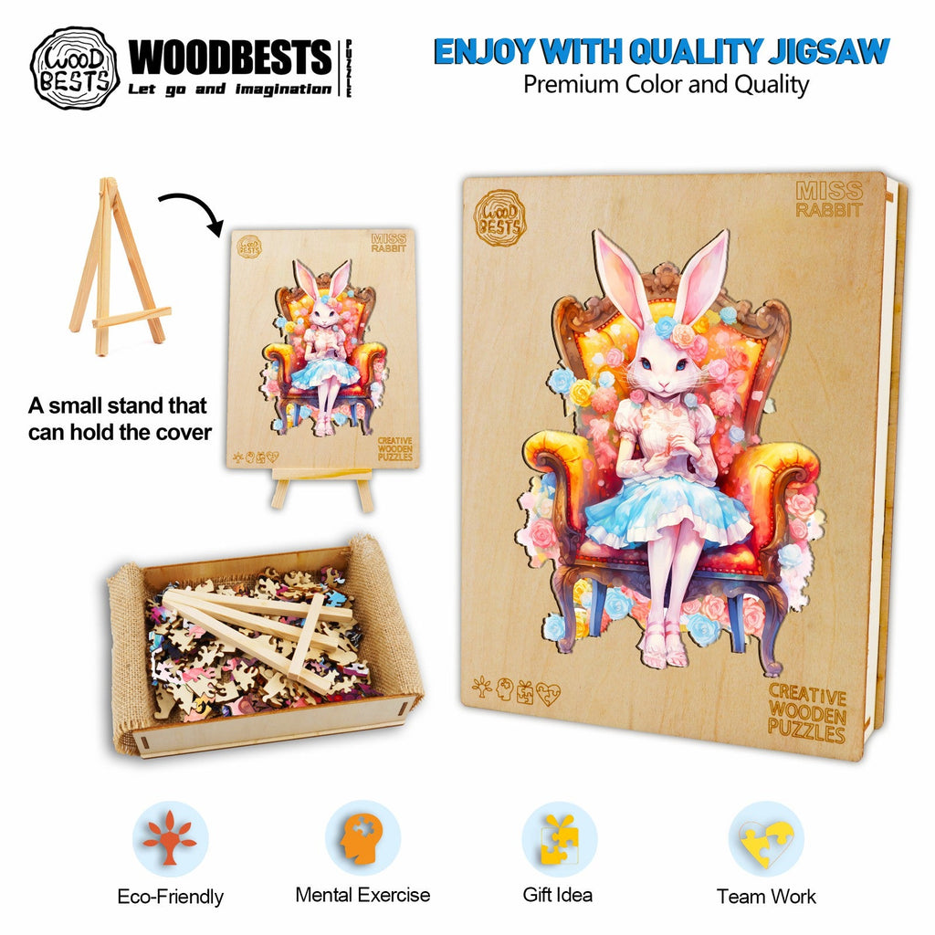 Miss Rabbit Wooden Jigsaw Puzzle