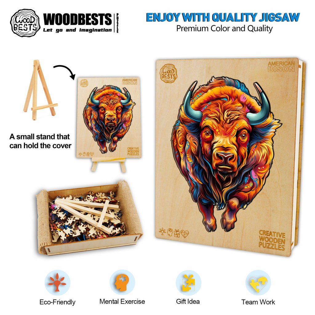 American Bison Wooden Jigsaw Puzzle