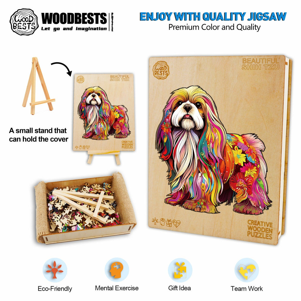 Beautiful Shih Tzu Wooden Jigsaw Puzzle