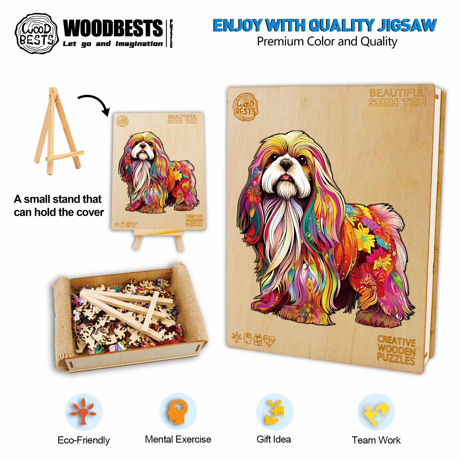 Beautiful Shih Tzu Wooden Jigsaw Puzzle