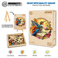 Hummingbird on book wooden jigsaw puzzle, perfect for mental exercise and eco-friendly fun.