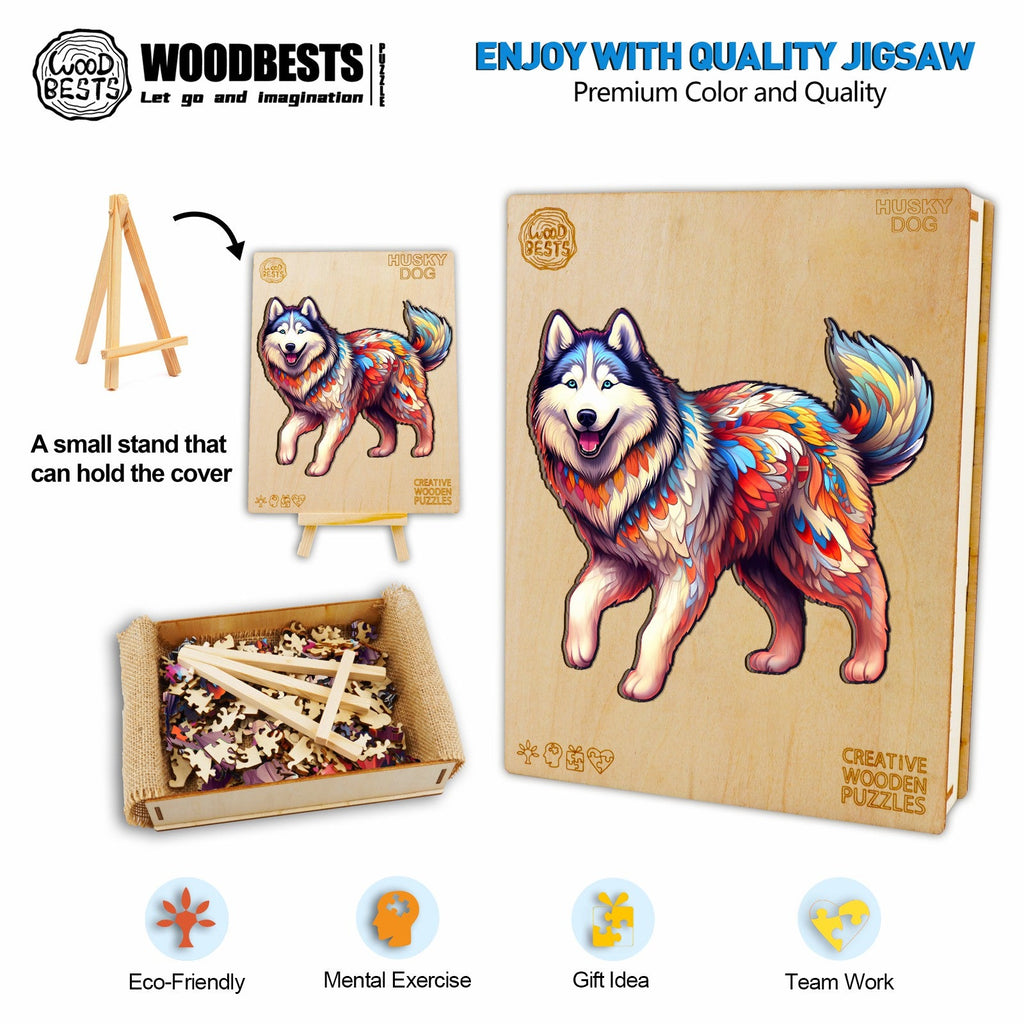 Husky Dog Wooden Jigsaw Puzzle