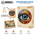 3D Stained Glass Eyes wooden jigsaw puzzle, featuring vibrant design, eco-friendly materials, perfect for mental exercise and teamwork.
