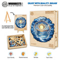 3D Moonlight Dreamscape wooden jigsaw puzzle with stand, eco-friendly design for mental exercise and team building.
