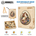 Eggshell World Easter-1 wooden jigsaw puzzle with bunny design, eco-friendly, great for mental exercise and teamwork.