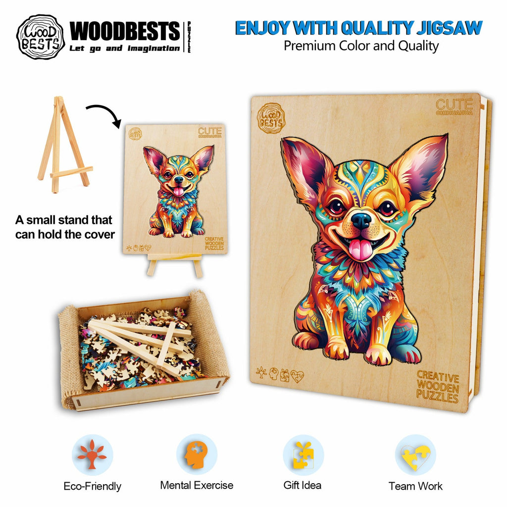 Cute Chihuahua Wooden Jigsaw Puzzle