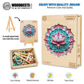 3D Mandala Lotus-1 wooden jigsaw puzzle with colorful pieces, eco-friendly design, perfect for mental exercise and team work.