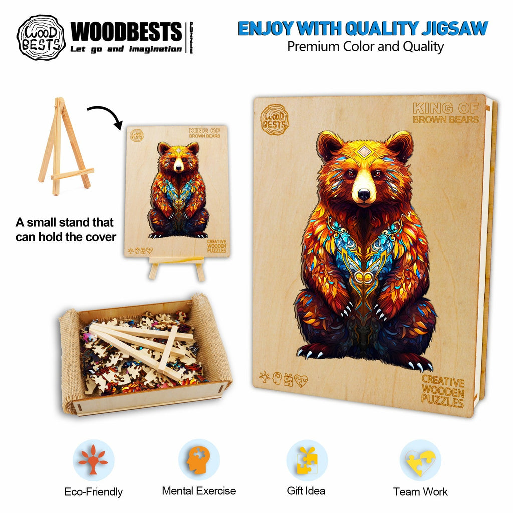 King Of Brown Bears Wooden Jigsaw Puzzle