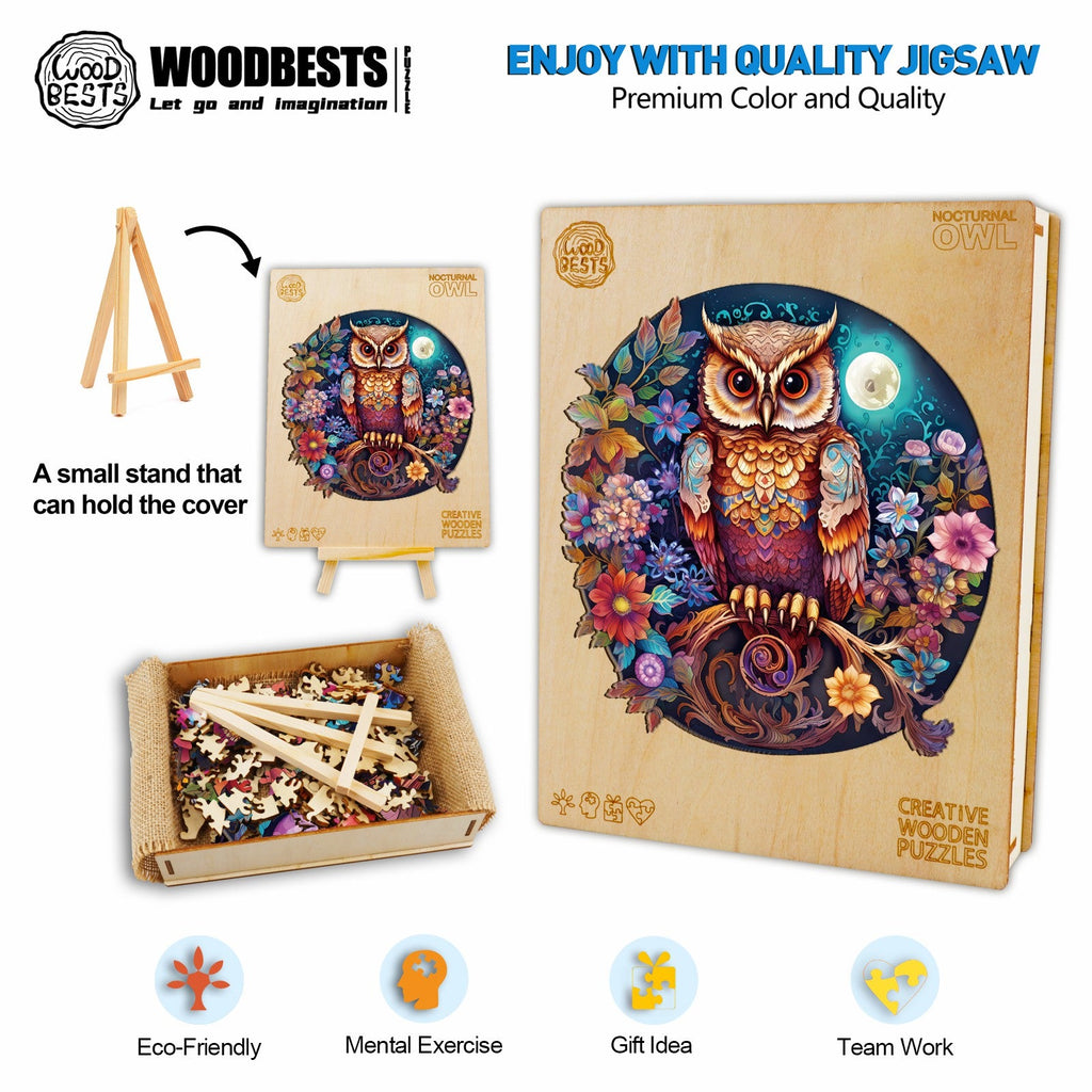 Nocturnal Owl Wooden Jigsaw Puzzle