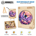 Butterfly and Moon-2 wooden jigsaw puzzle showing vibrant butterflies and flowers, promoting mental exercise and teamwork.