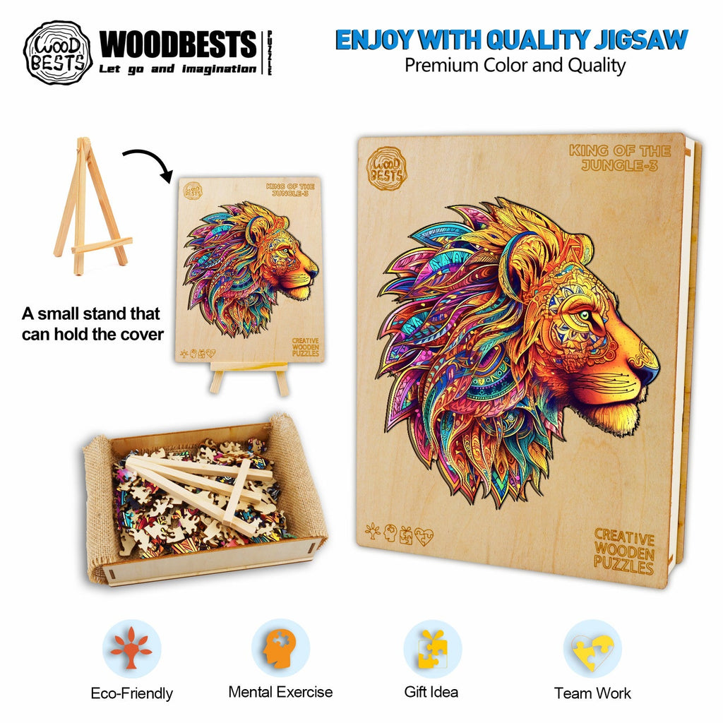 The Jungle King-3 Wooden Jigsaw Puzzle