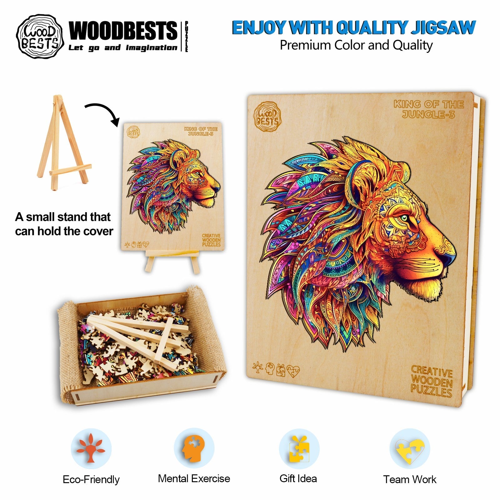 The Jungle King-3 Wooden Jigsaw Puzzle