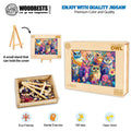 Colored Owl Wooden Jigsaw Puzzle featuring vibrant owl illustrations, eco-friendly materials, and designed for mental exercise.