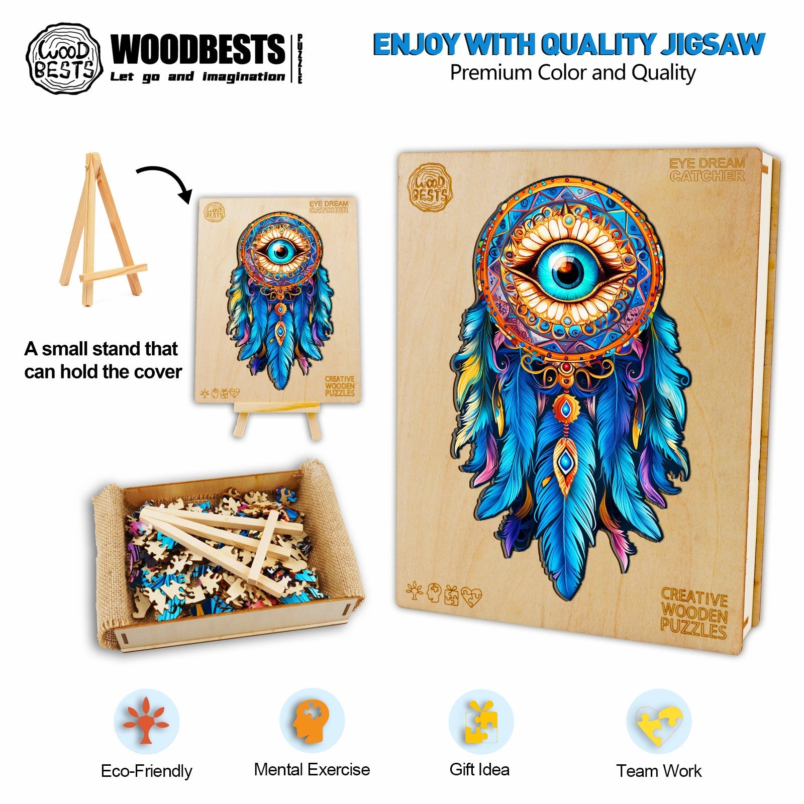 Eye Dream Catcher Wooden Jigsaw Puzzle