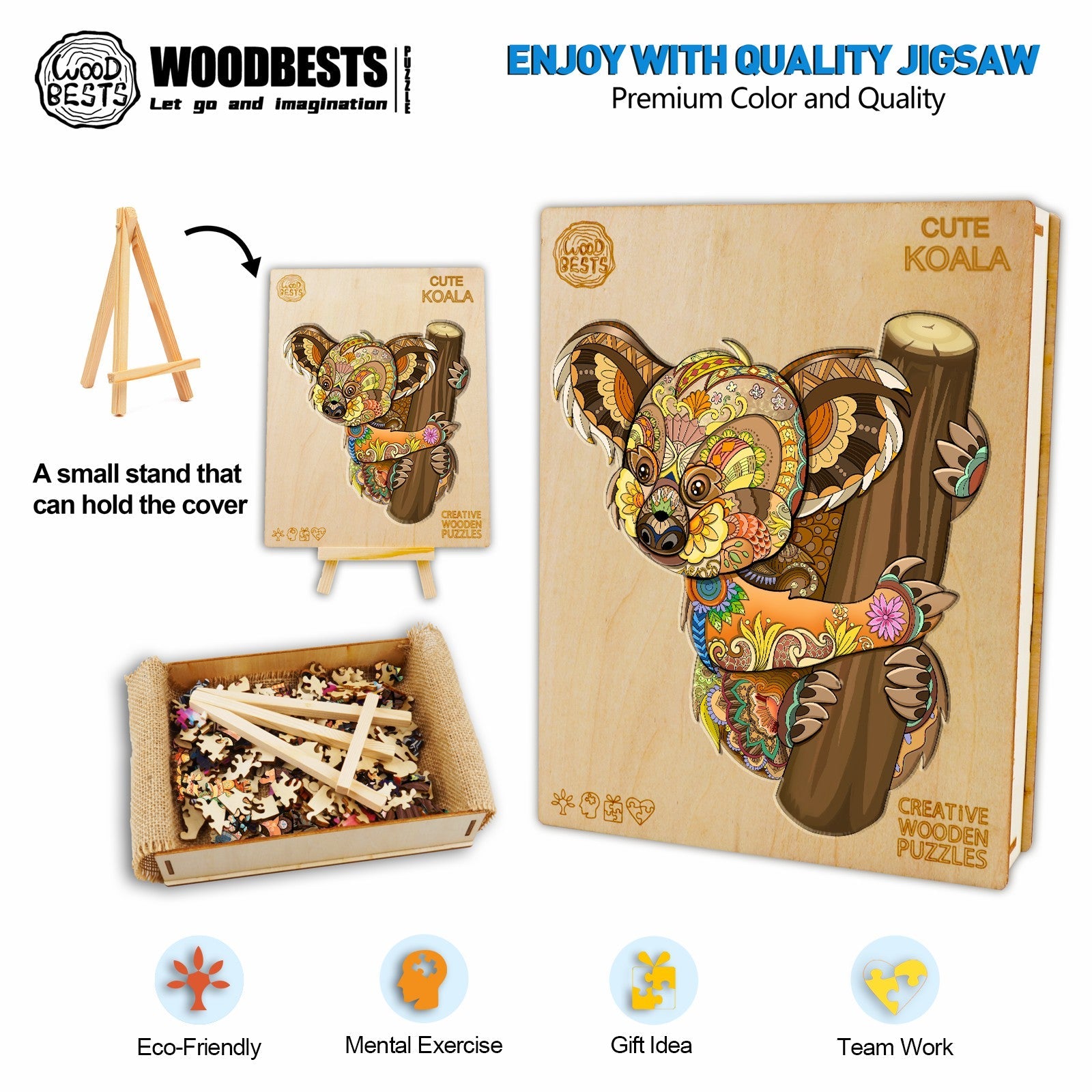Cute Koala Wooden Jigsaw Puzzle