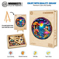 3D Colorful Paper Sculpture Mushroom Wooden Jigsaw Puzzle with vibrant colors and eco-friendly materials for mental exercise.