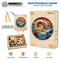 3D Colorful Dragon-1 wooden jigsaw puzzle box, eco-friendly design, promotes focus, teamwork, and mental exercise.