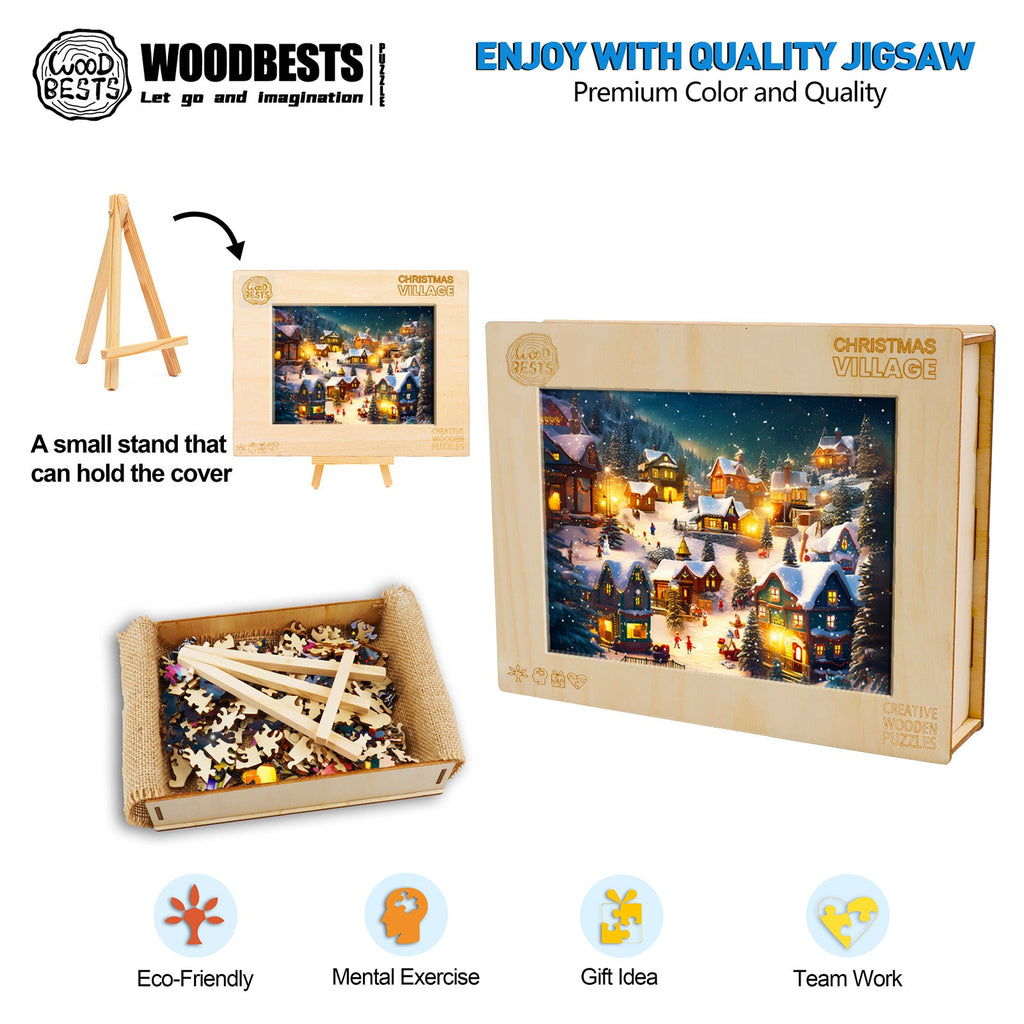 Christmas Village Wooden Jigsaw Puzzle