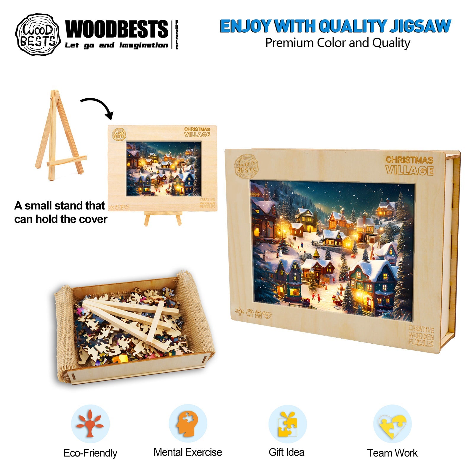 Christmas Village Wooden Jigsaw Puzzle