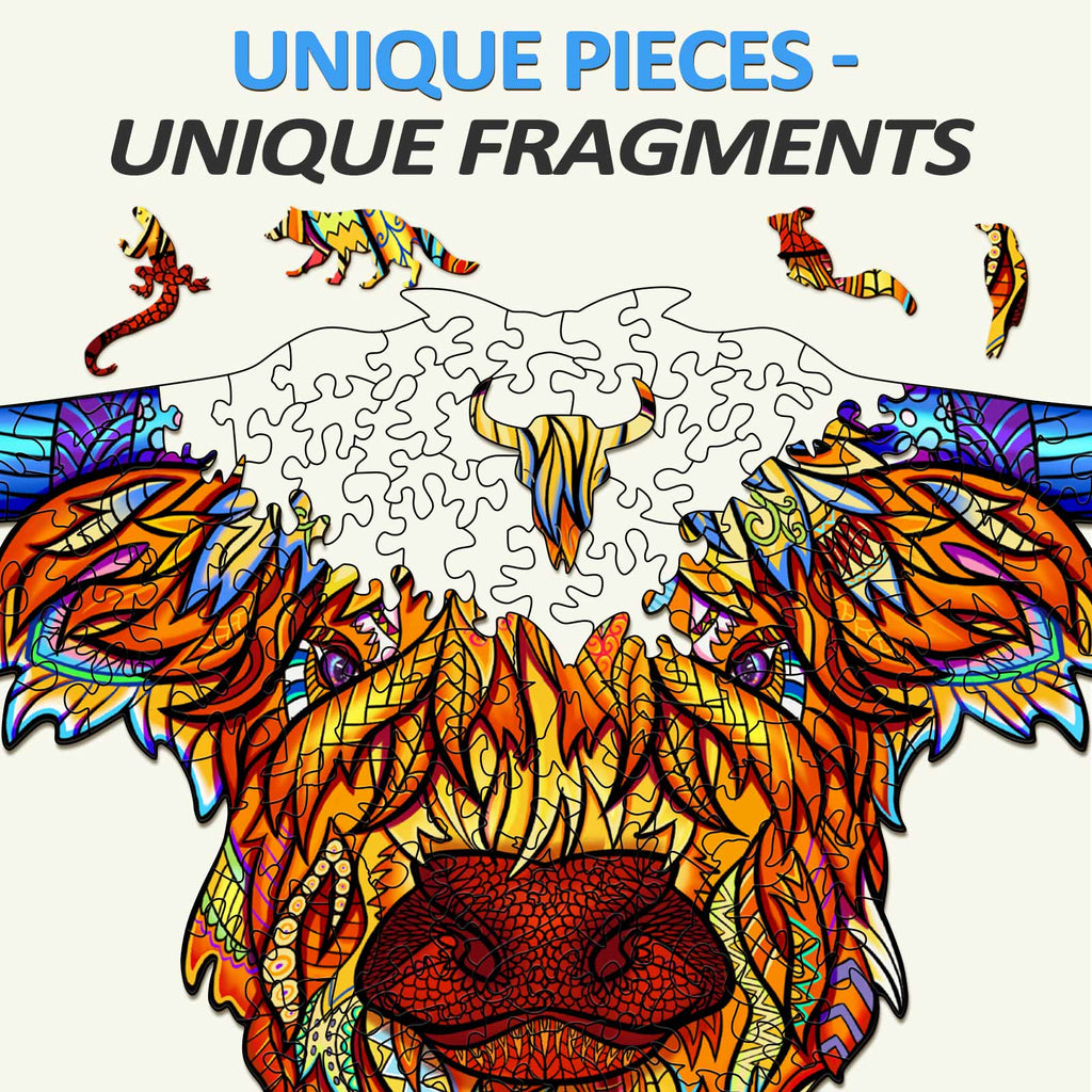 Highland Cattle Wooden Jigsaw Puzzle