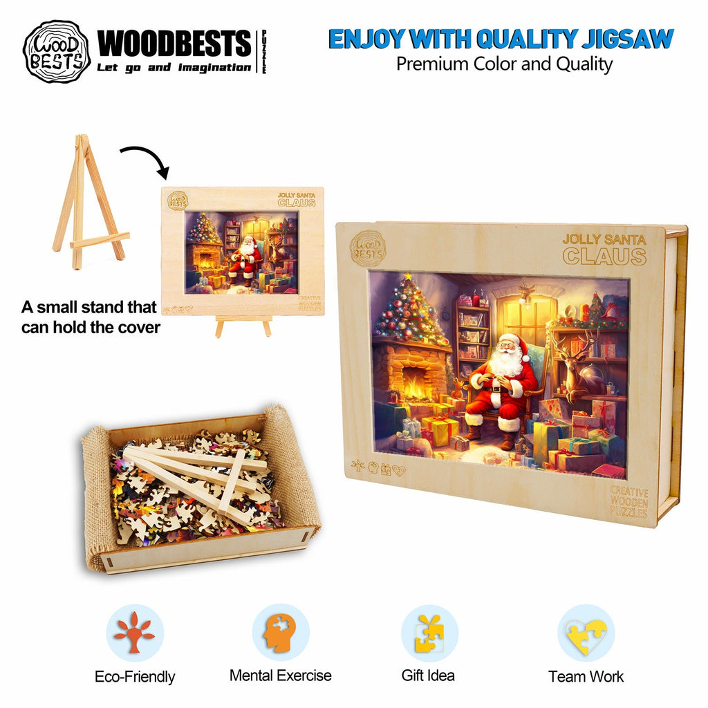 Jolly Santa Claus Wooden Jigsaw Puzzle