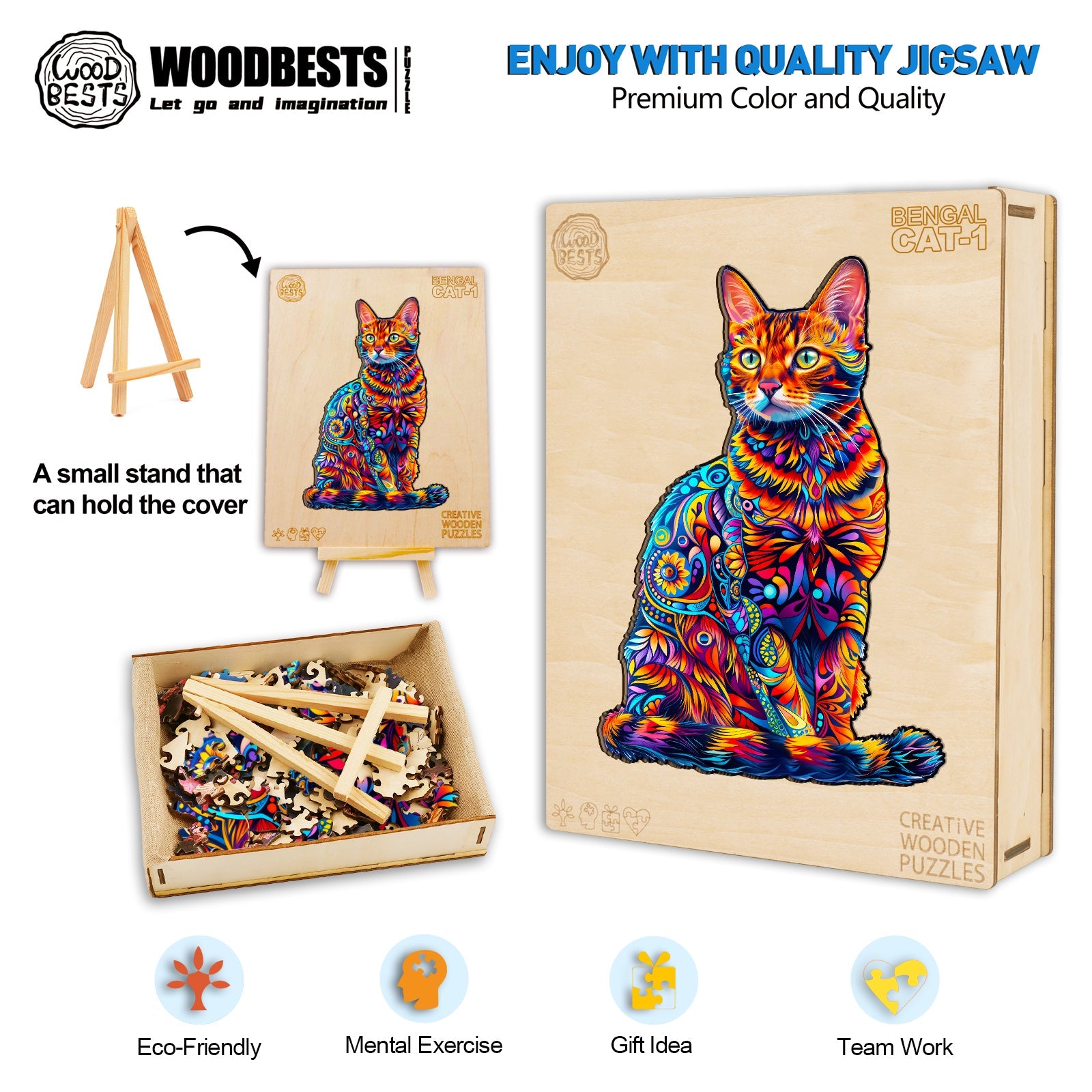 Bengal Cat-1 Wooden Jigsaw Puzzle